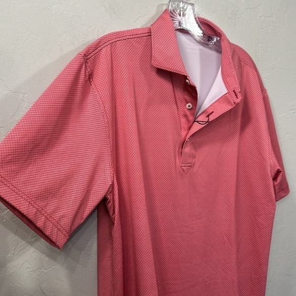 Turtleson Clarence mini diamond Jaquard performance polo red size medium.NWT - Picture 2 of 10